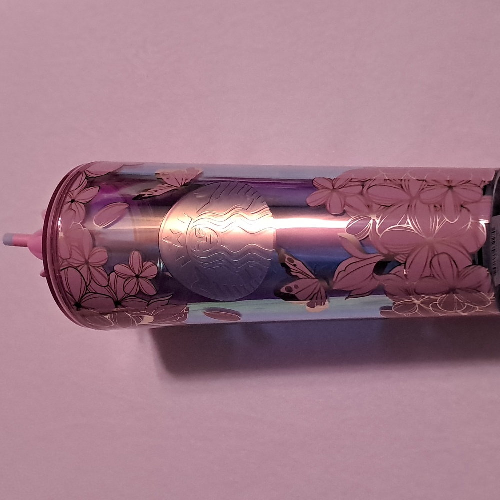 Starbucks Cherry Blossom Tumbler flower straw topper NWT